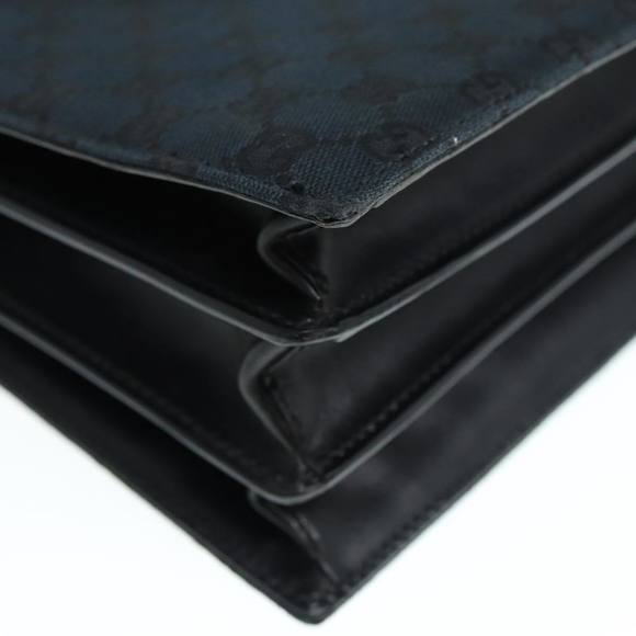 GUCCI GG Canvas Business Bag Black Silver 015 3708 Auth ki4743 - Picture 10 of 16